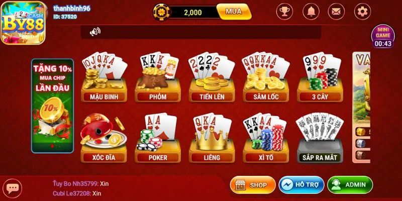 Ưu điểm hấp dẫn chỉ có tại sảnh game bài by88